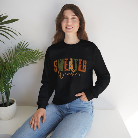 Cozy Sweatshirt for Fall - 'Sweater Weather' Unisex Crewneck, Perfect for Autumn Gatherings, Thanksgiving, Casual Wear, Gift Idea