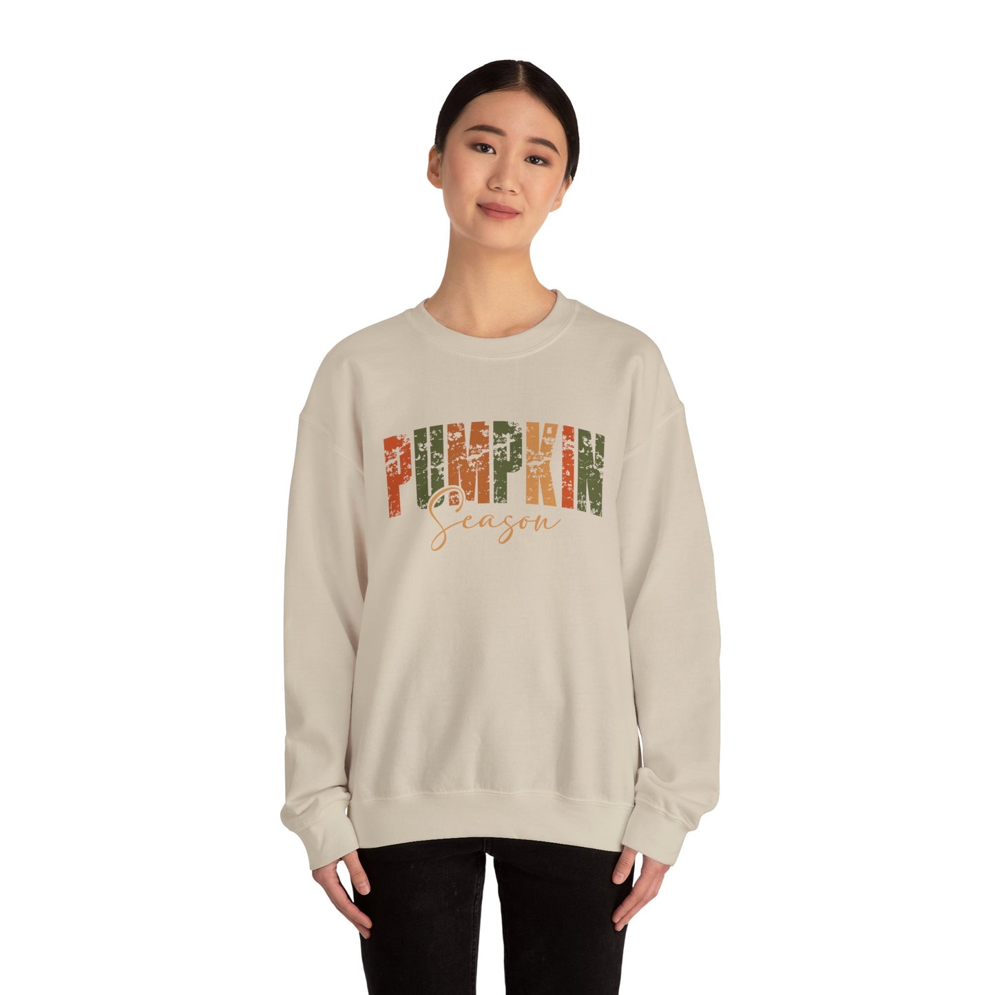 Pumpkin Season Crewneck Sweatshirt - Cozy Fall Fashion, Thanksgiving Gift, Autumn Apparel, Seasonal Style, Perfect for Halloween