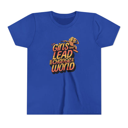 Youth Girls Who Lead Will Change the World Youth Short Sleeve T Shirt Kids