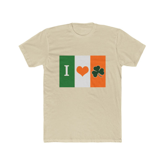 I Love Ireland Shamrock T-Shirt – Irish Flag Colors & Heart Clover Design