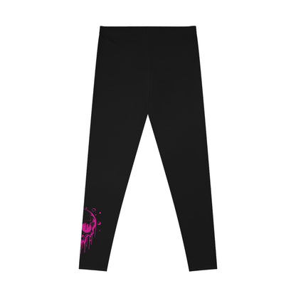 Skull Stretchy Leggings, Skull Stretchy Yoga Pants, Stretchy Skull Themed Casual Leggings