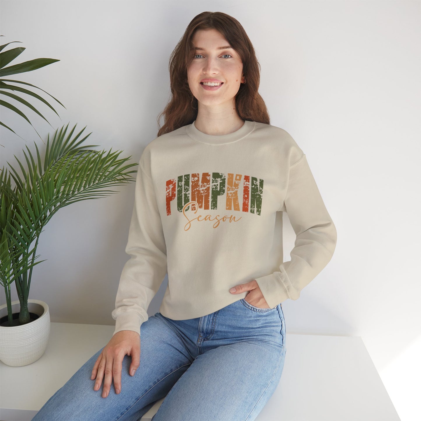Pumpkin Season Crewneck Sweatshirt - Cozy Fall Fashion, Thanksgiving Gift, Autumn Apparel, Seasonal Style, Perfect for Halloween