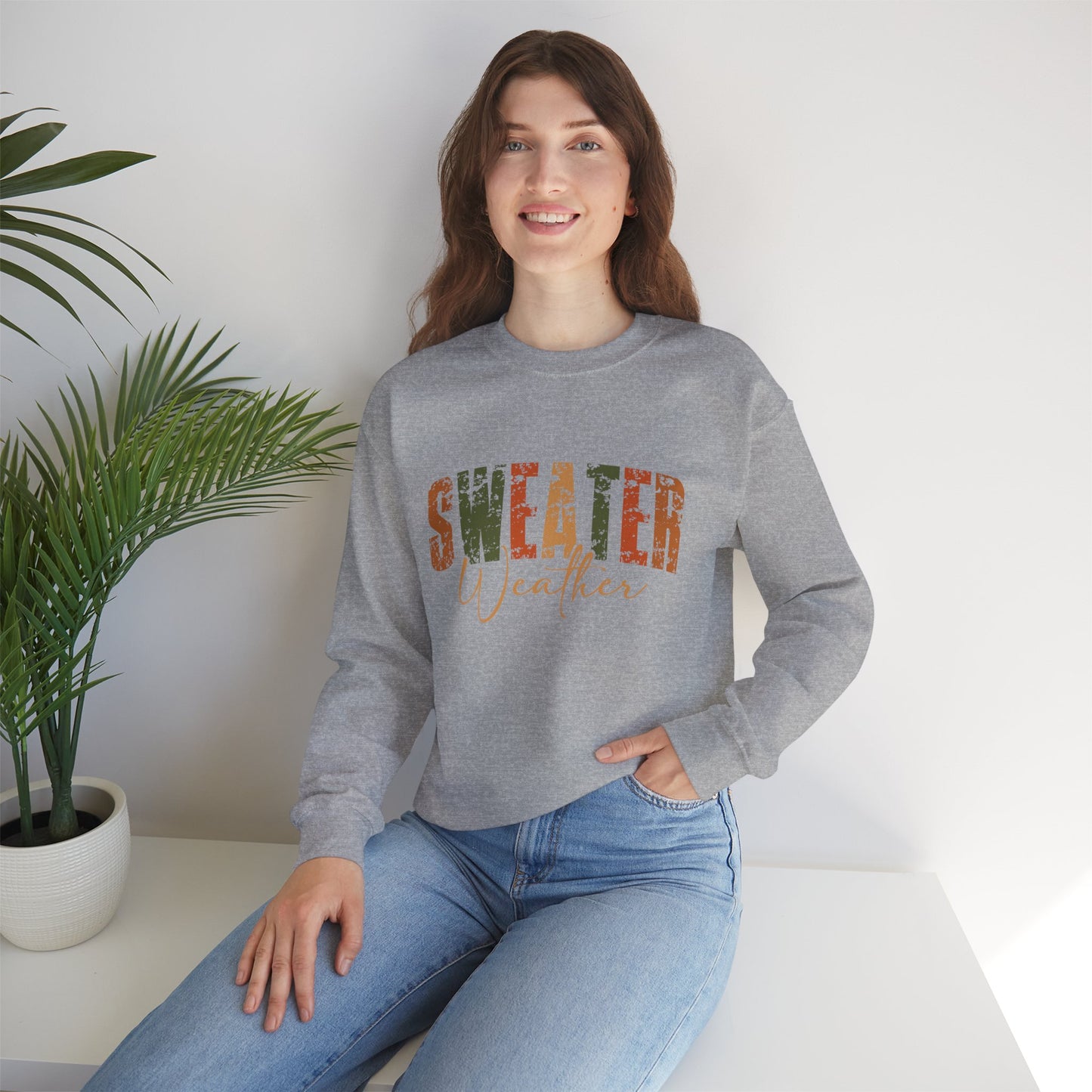 Cozy Sweatshirt for Fall - 'Sweater Weather' Unisex Crewneck, Perfect for Autumn Gatherings, Thanksgiving, Casual Wear, Gift Idea