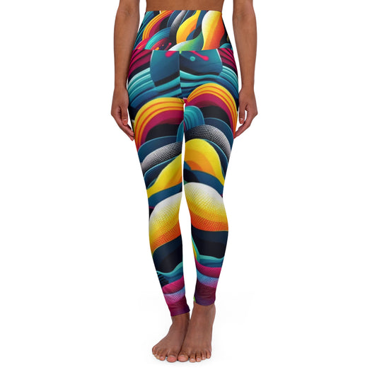 High Waisted Yoga Leggings, Workout Leggings, Funky Design Leggings
