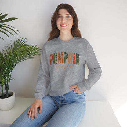 Pumpkin Season Crewneck Sweatshirt - Cozy Fall Fashion, Thanksgiving Gift, Autumn Apparel, Seasonal Style, Perfect for Halloween