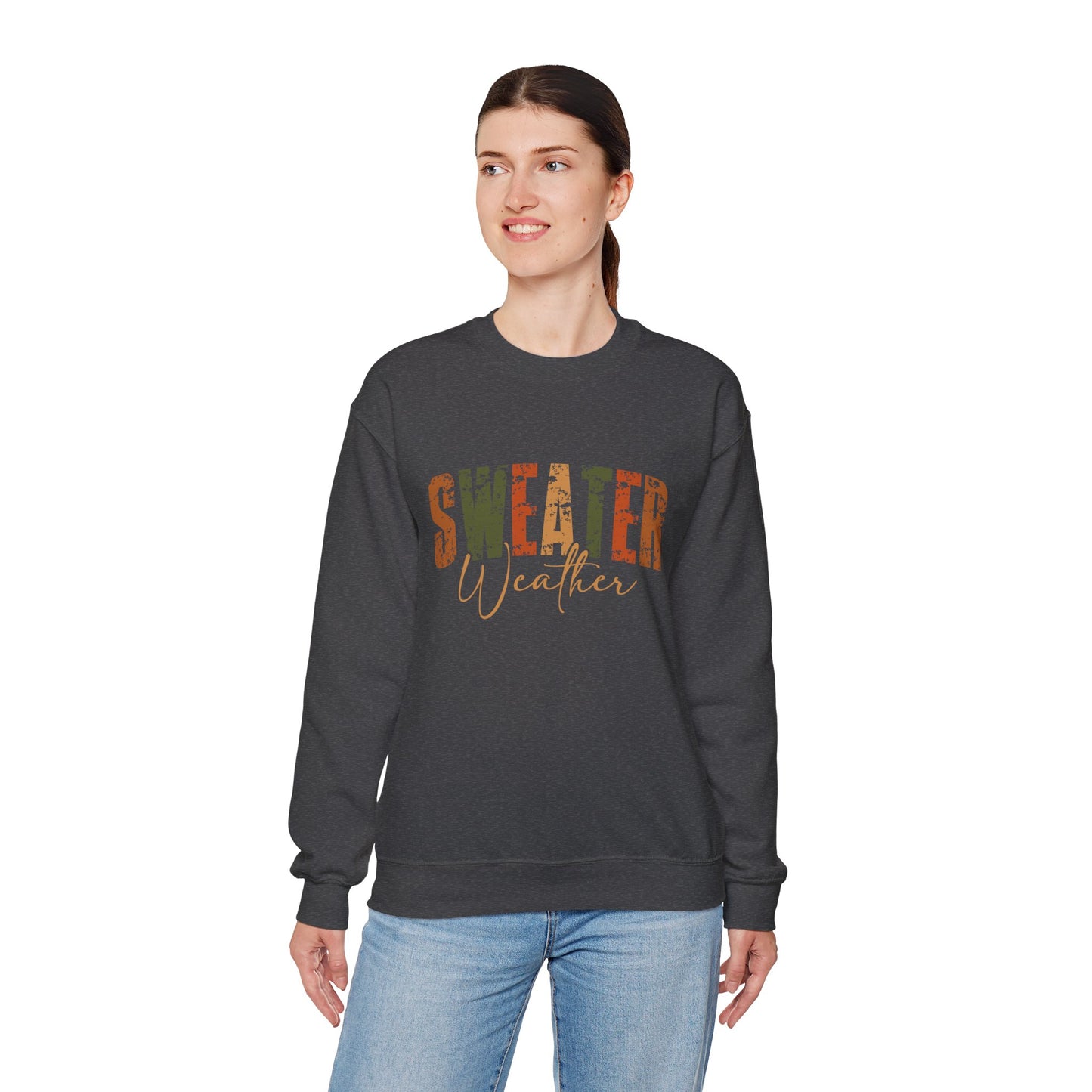 Cozy Sweatshirt for Fall - 'Sweater Weather' Unisex Crewneck, Perfect for Autumn Gatherings, Thanksgiving, Casual Wear, Gift Idea