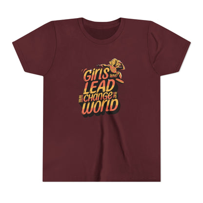 Youth Girls Who Lead Will Change the World Youth Short Sleeve T Shirt Kids