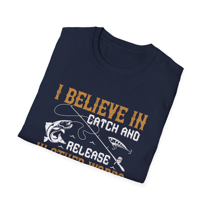 Catch and Release Funny Fishing Themed Unisex T-Shirt