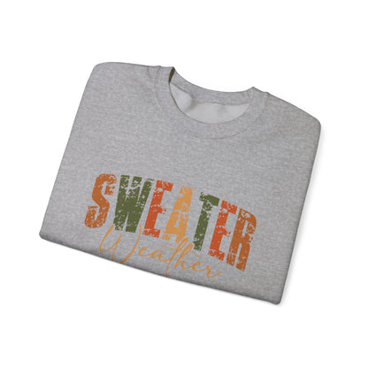 Cozy Sweatshirt for Fall - 'Sweater Weather' Unisex Crewneck, Perfect for Autumn Gatherings, Thanksgiving, Casual Wear, Gift Idea