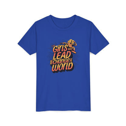 Youth Girls Who Lead Will Change the World Youth Short Sleeve T Shirt Kids
