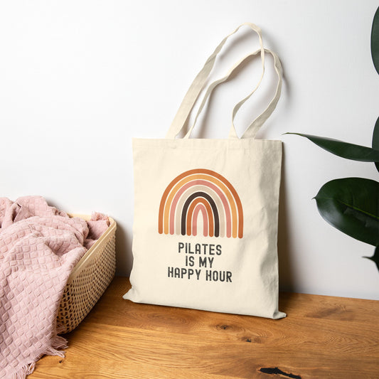 Pilates Themed Cotton Tote Bag, Eco-friendly Gym Bag, Workout Gift, Pilates Lover Tote, Yoga Essentials