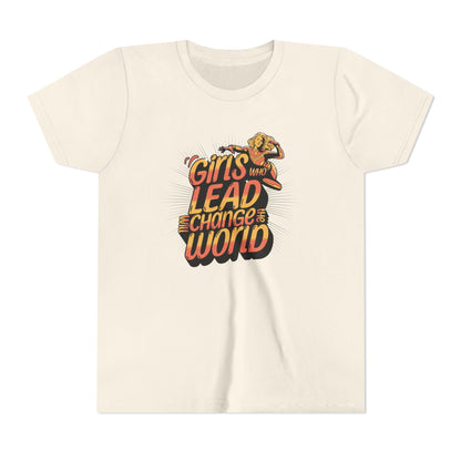 Youth Girls Who Lead Will Change the World Youth Short Sleeve T Shirt Kids