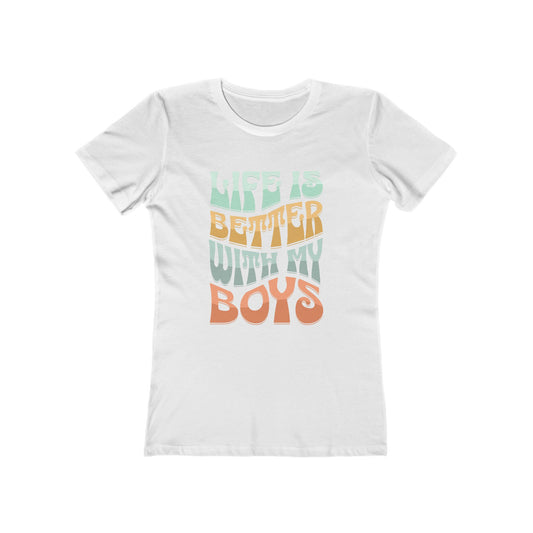 Life Is Better With My Boys Shirt Boy Mom Shirt Mom Of Boys Tee Shirt Christmas Gift Hanukkah Gift Mother's Day Gift Gift For Mom