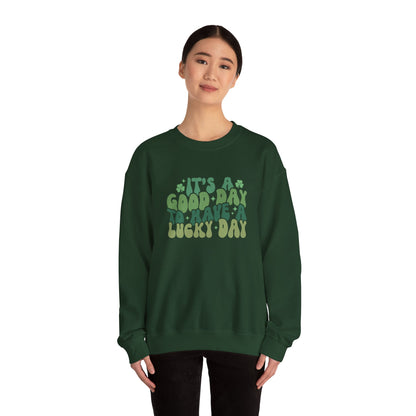 Its A Good Day, St Patricks Day, Lucky Day, Womens Heavy Blend Crewneck Sweatshirt