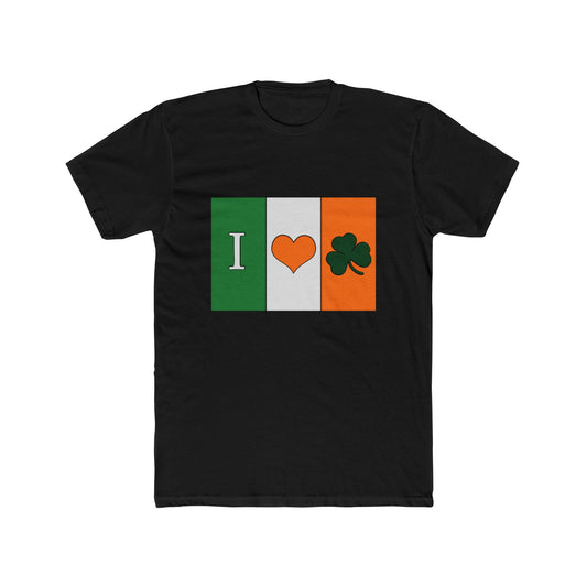 I Love Ireland Shamrock T-Shirt – Irish Flag Colors & Heart Clover Design