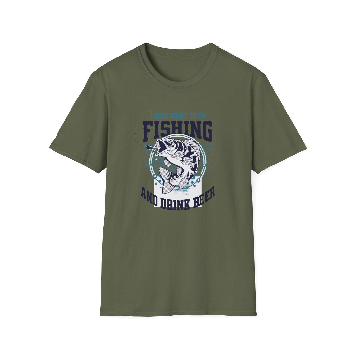 Fishing and Beer - Unisex Softstyle T-Shirt