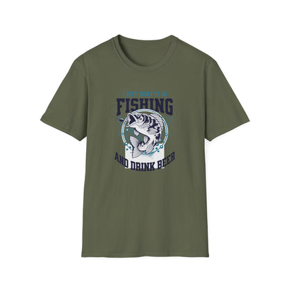 Fishing and Beer - Unisex Softstyle T-Shirt