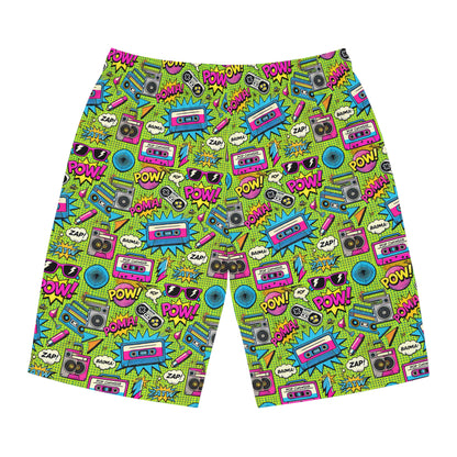 Men's 80s Retro Inspired Board Shorts