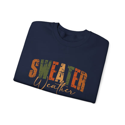 Cozy Sweatshirt for Fall - 'Sweater Weather' Unisex Crewneck, Perfect for Autumn Gatherings, Thanksgiving, Casual Wear, Gift Idea