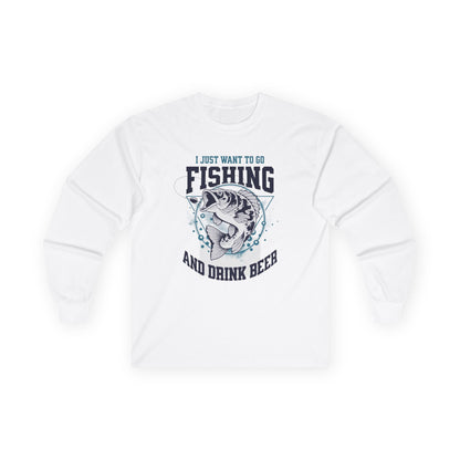 I Just Want To Go Fishing - Cotton Long Sleeve Tee