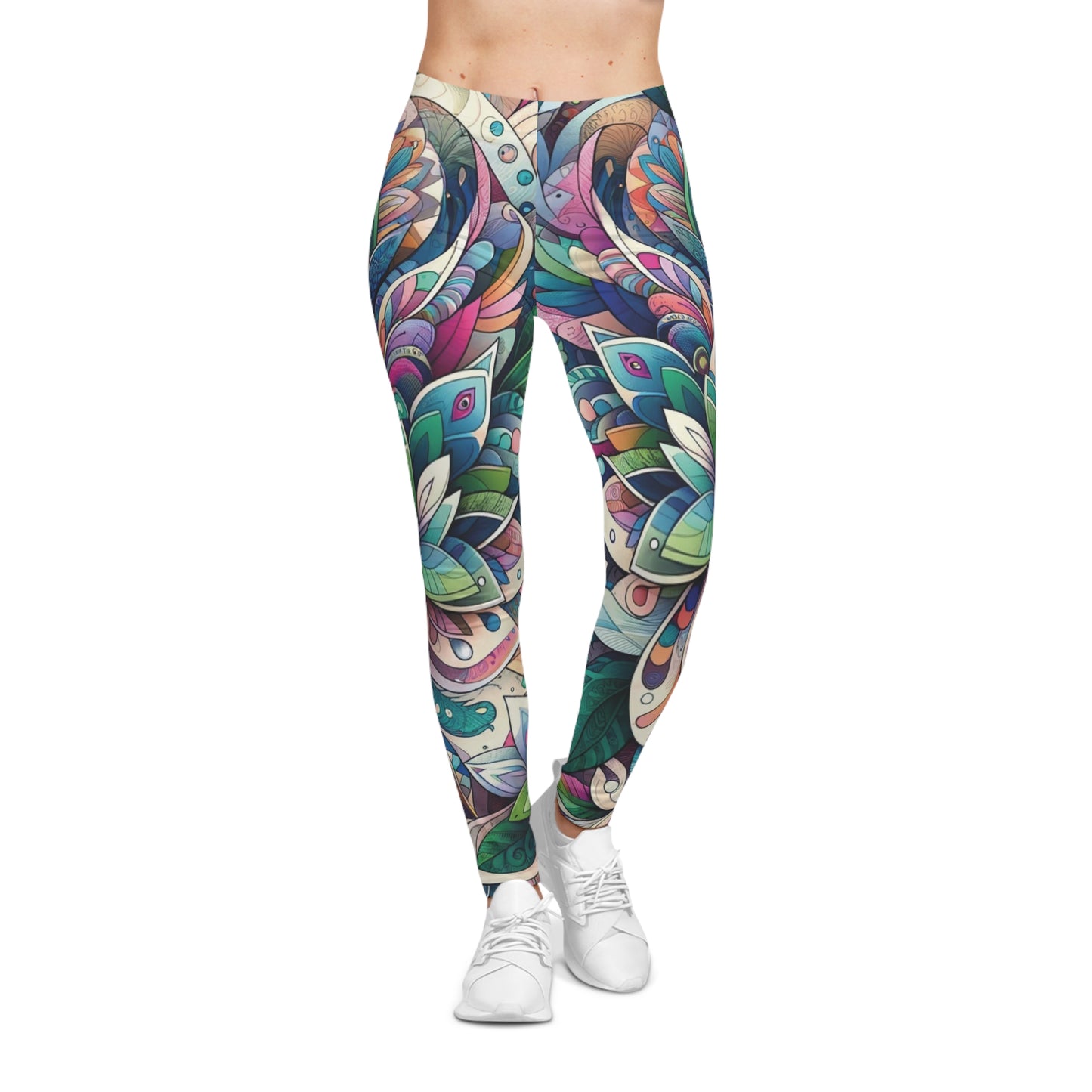 Custom Designed Floral Print Leggings, Womens Casual Leggings, Floral Print Yoga Pants, Workout pants