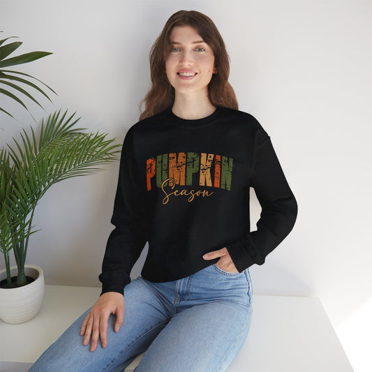 Pumpkin Season Crewneck Sweatshirt - Cozy Fall Fashion, Thanksgiving Gift, Autumn Apparel, Seasonal Style, Perfect for Halloween