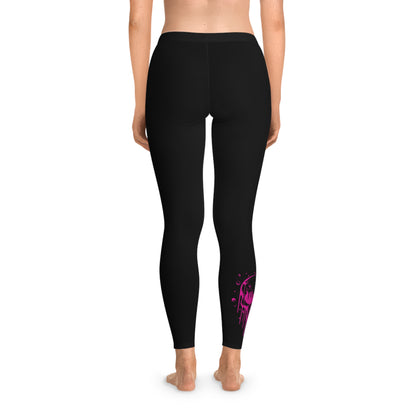 Skull Stretchy Leggings, Skull Stretchy Yoga Pants, Stretchy Skull Themed Casual Leggings