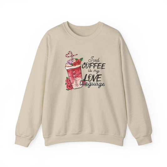 Iced Coffee Crewneck Sweatshirt, Love Crewneck Sweatshirt, Iced Coffee Themed Sweatshirt, Love Crewneck