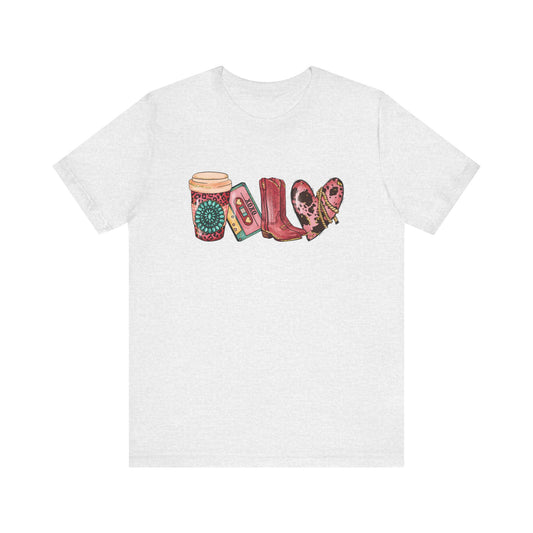 Lattes Mixed Tapes Country and Love Unisex Jersey Short Sleeve Tee